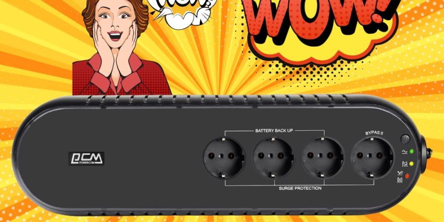 Бюджетный ИБП Powercom WOW-1000U Бюджетный ИБП Powercom WOW-1000U