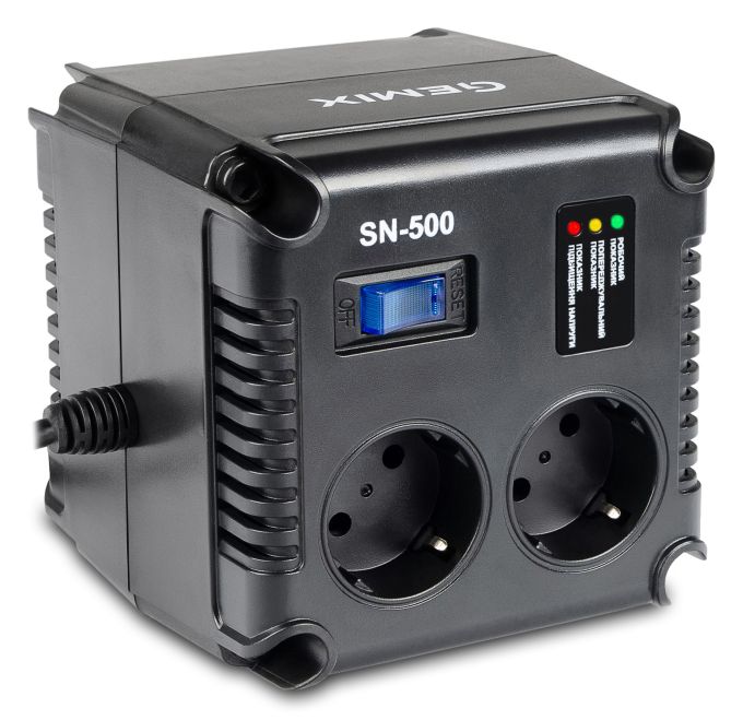 Стабілізатор напруги Gemix SN-500 Black Стабілізатор напруги Gemix SN-500 Black