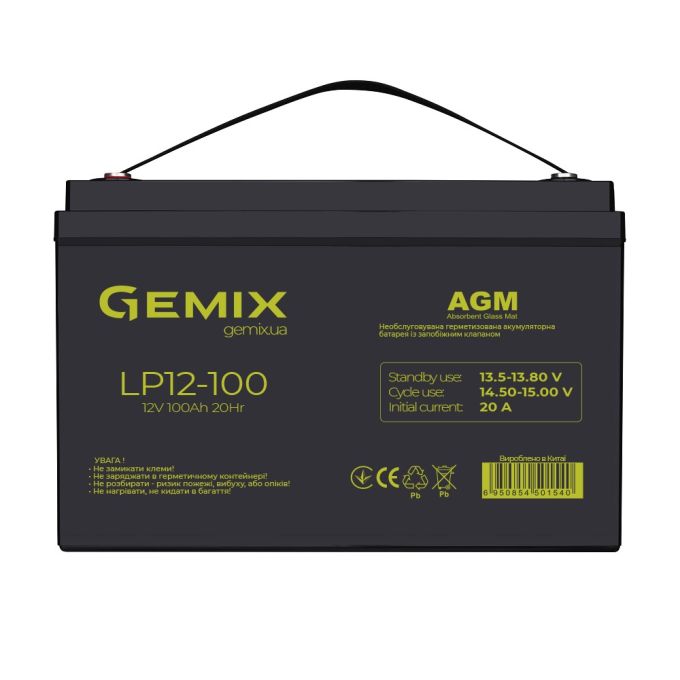 Батарея до ДБЖ Gemix LP 100Ah-12V AGM Батарея до ДБЖ Gemix LP 100Ah-12V AGM
