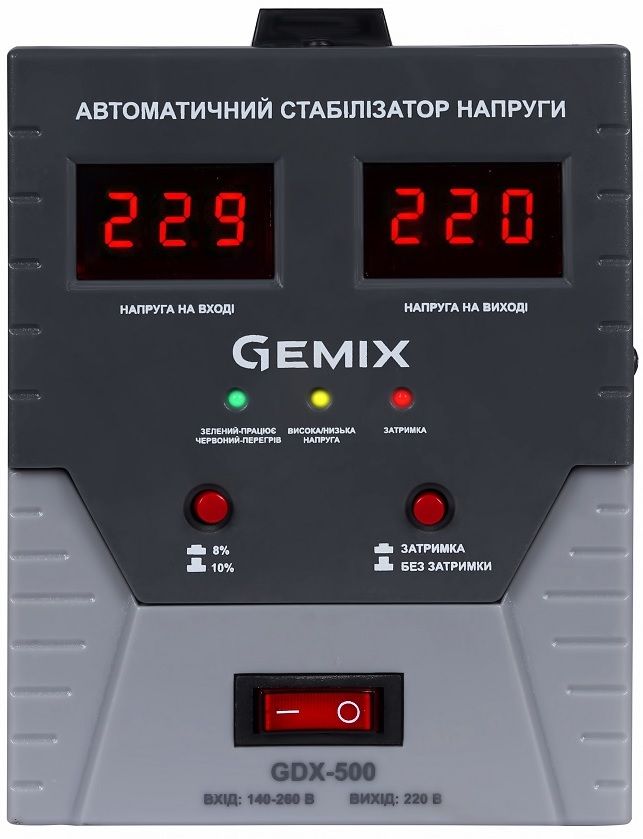 Стабилизатор напряжения Gemix GDX-500 Black Стабилизатор напряжения Gemix GDX-500 Black